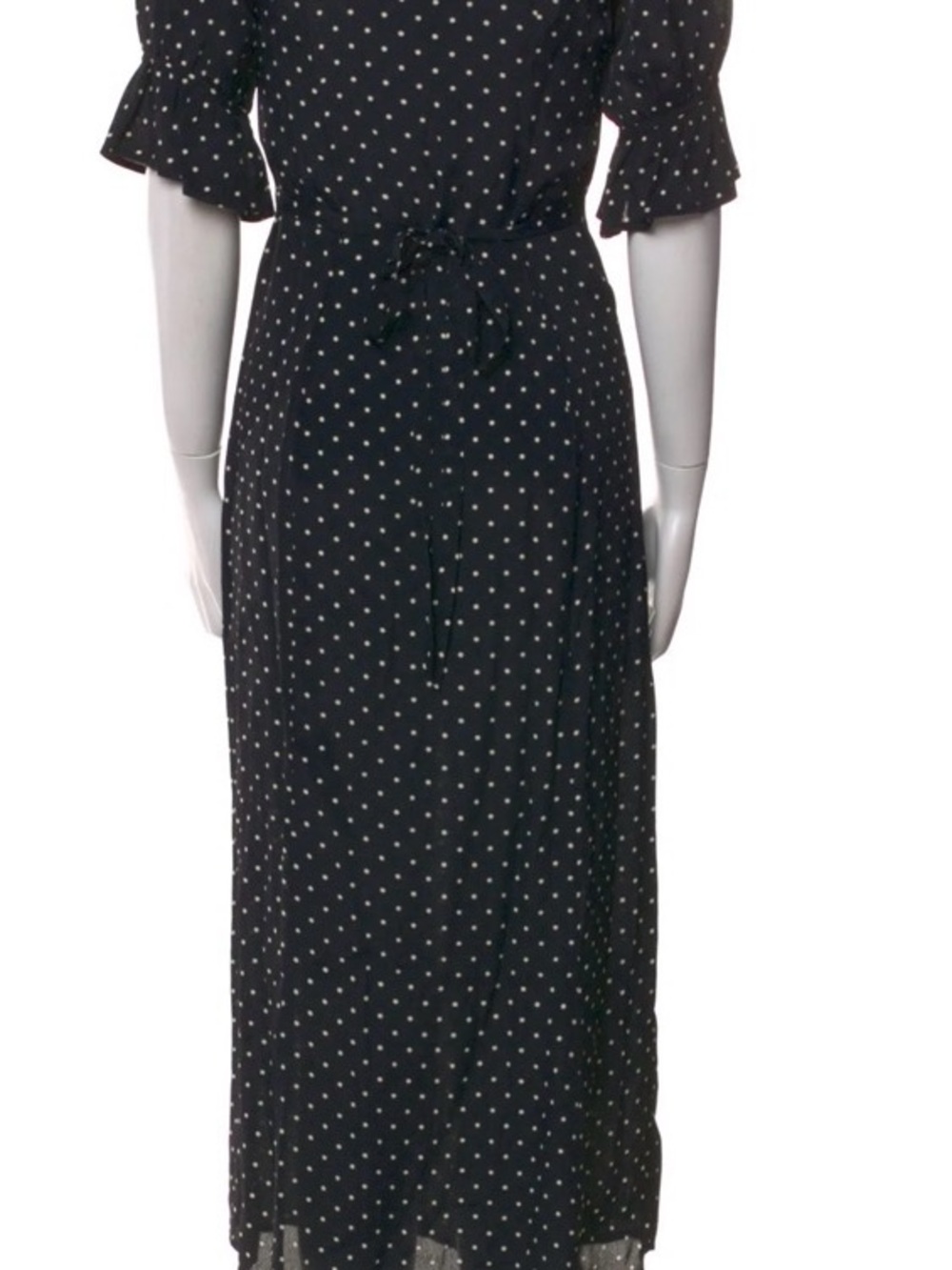 1. State Black and White Polka Dot Maxi Dress with Tie Waist - Picture 2 of 5